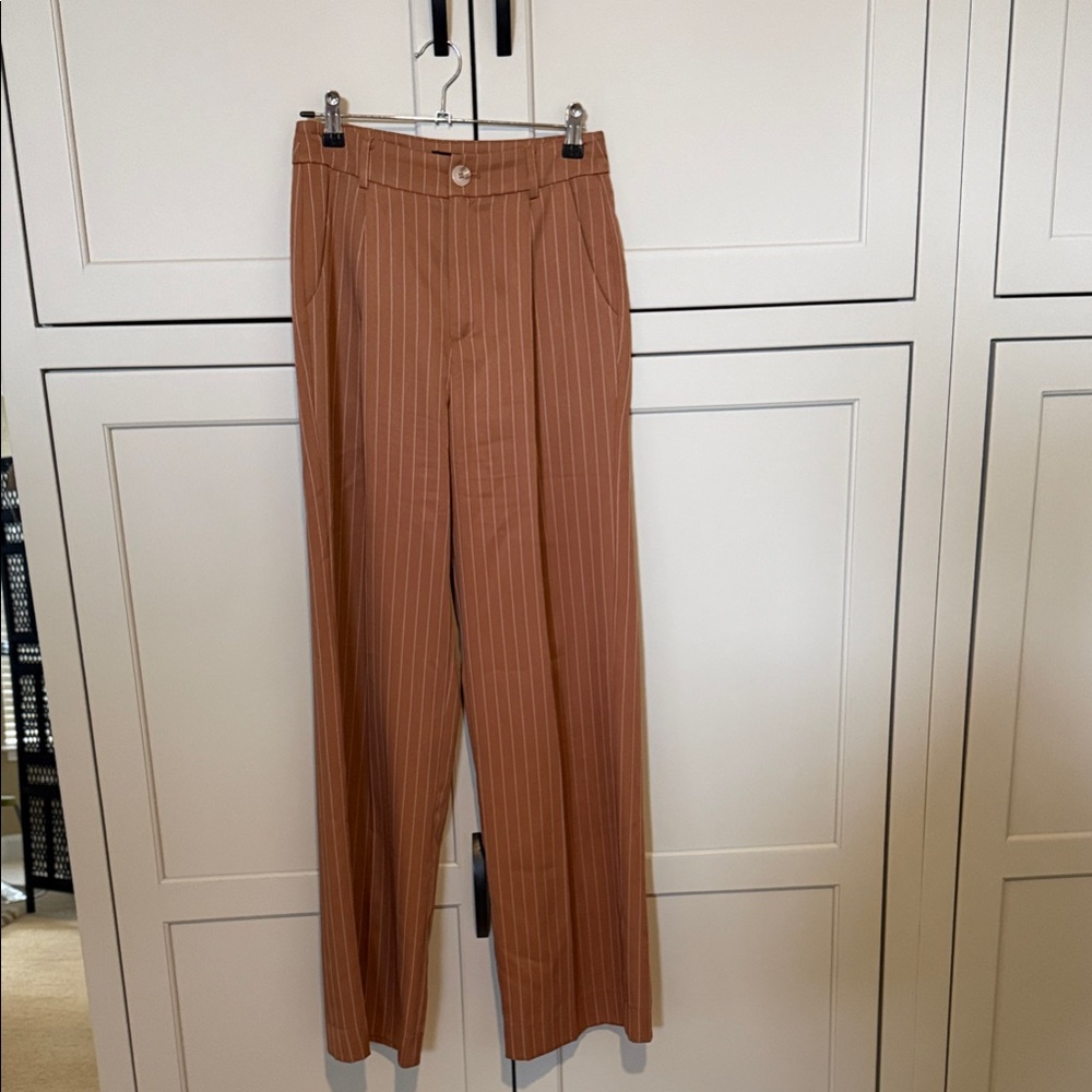 Brown Pinstripe Trousers